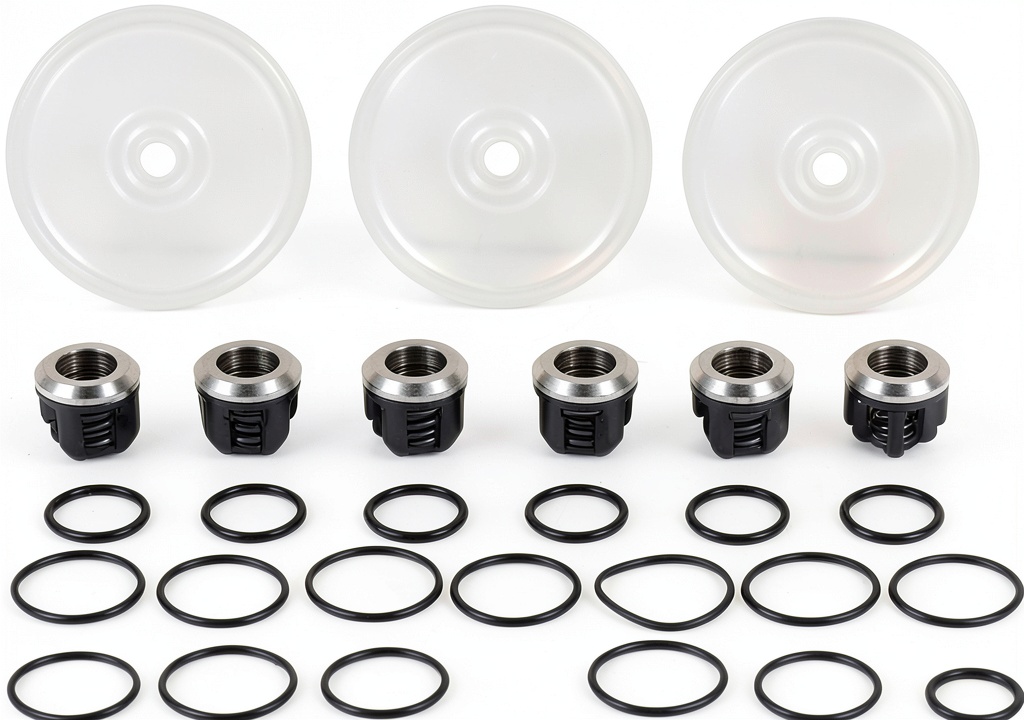 Hypro D403 Repair Kit components laid out on a workbench